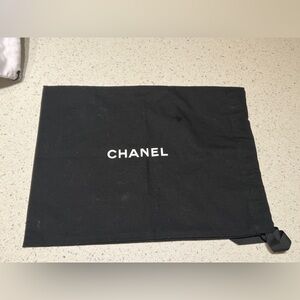 Chanel black drawstring dust bag 11 x 14
